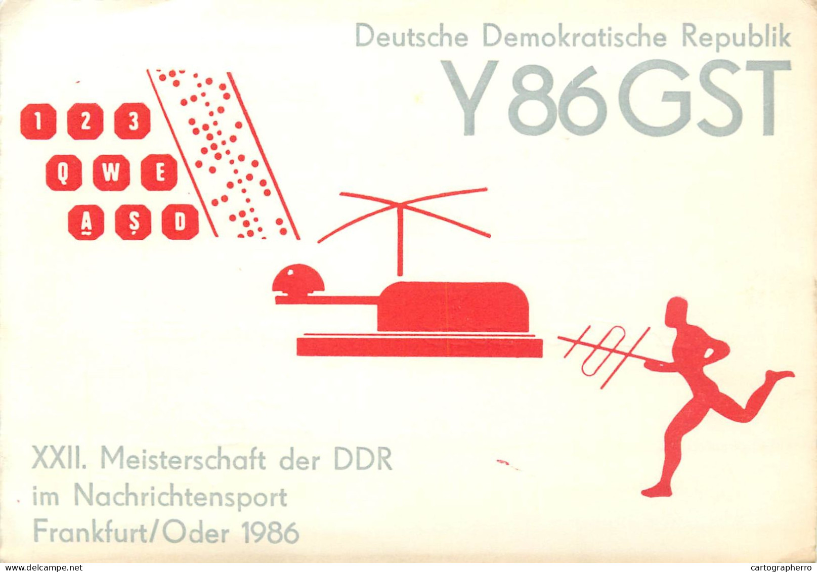 German Democtaric Republic Radio Amateur QSL Card Y86GST Y03CD 1986 - Radio Amateur