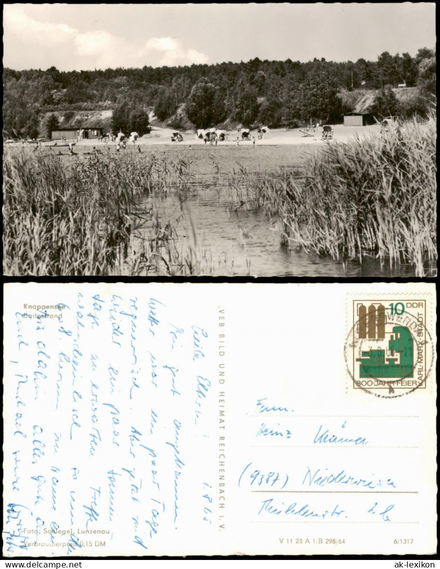 Ansichtskarte Groß Särchen-Lohsa Łaz Knappensee Badestrand 1964 - Lohsa