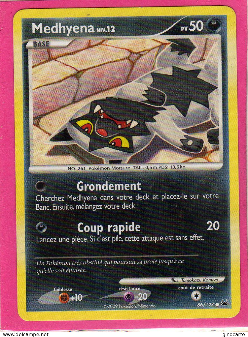 Carte Pokemon 2009 Platine 86/127 Medhyena 50pv Neuve - Platine