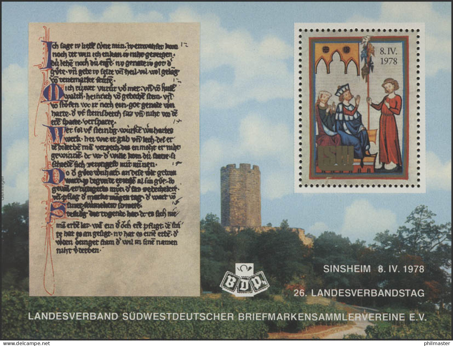 Sonderdruck 26. LV-Tag Südwest Sinsheim 1978 - Geschichte Mittelalter, ** - Privatpost