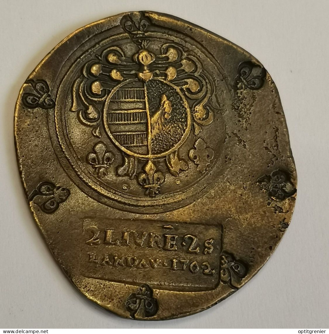 Monnaie Obsidionale Siège De LANDAU 1702 2 LIVRE 2 SOL / FRANCE - Sammlungen