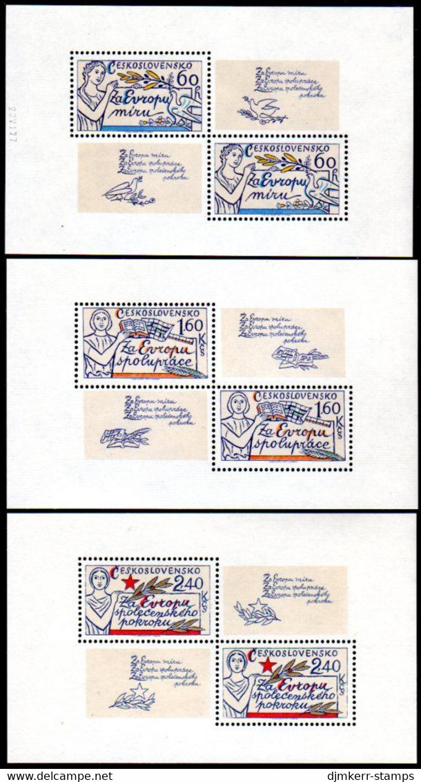 CZECHOSLOVAKIA 1977 European Peace And Cooperation Sheetlets MNH / **.   Michel 2407-09 Kb - Ungebraucht