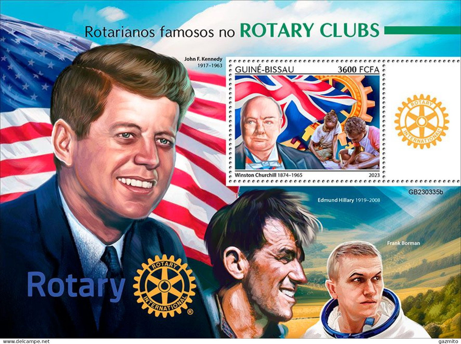 Guinea Bissau 2023, Rotary, Churchill, Kennedy, BF - Sir Winston Churchill