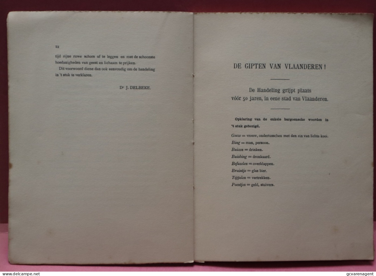 DE GIPTEN VAN VLAANDEREN 1910 ,J.DELBEKE - VANDAMME - GEBRUIKTE STAAT  96 BLZ   21X 16 CM - ZIE SCANS - Autres & Non Classés