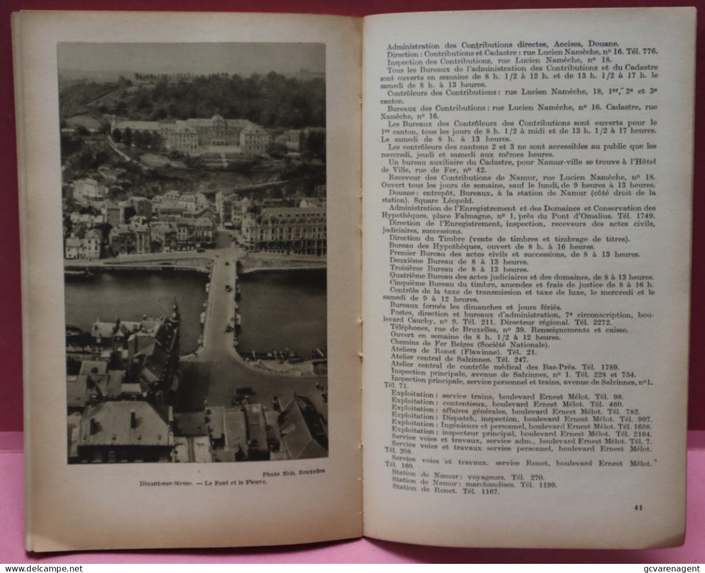 GUIDE DE NAMUR SUR MEUSE ET PROVINCE DE NAMUR - ETAT D'OCCASION. CONTIENT 68 PAGES - 22 X 14 CM  VOIR IMAGES - Practical