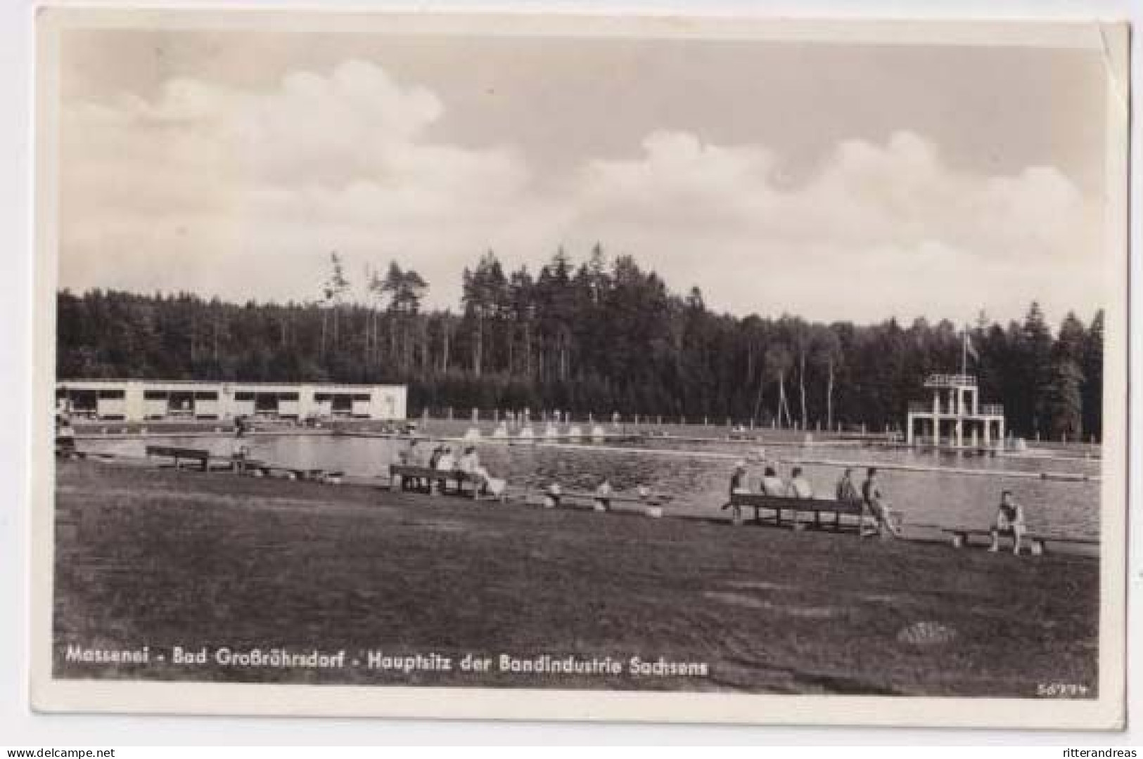 AK Großröhrsdorf Messenei Freibad 1940 (Al06) - Grossroehrsdorf