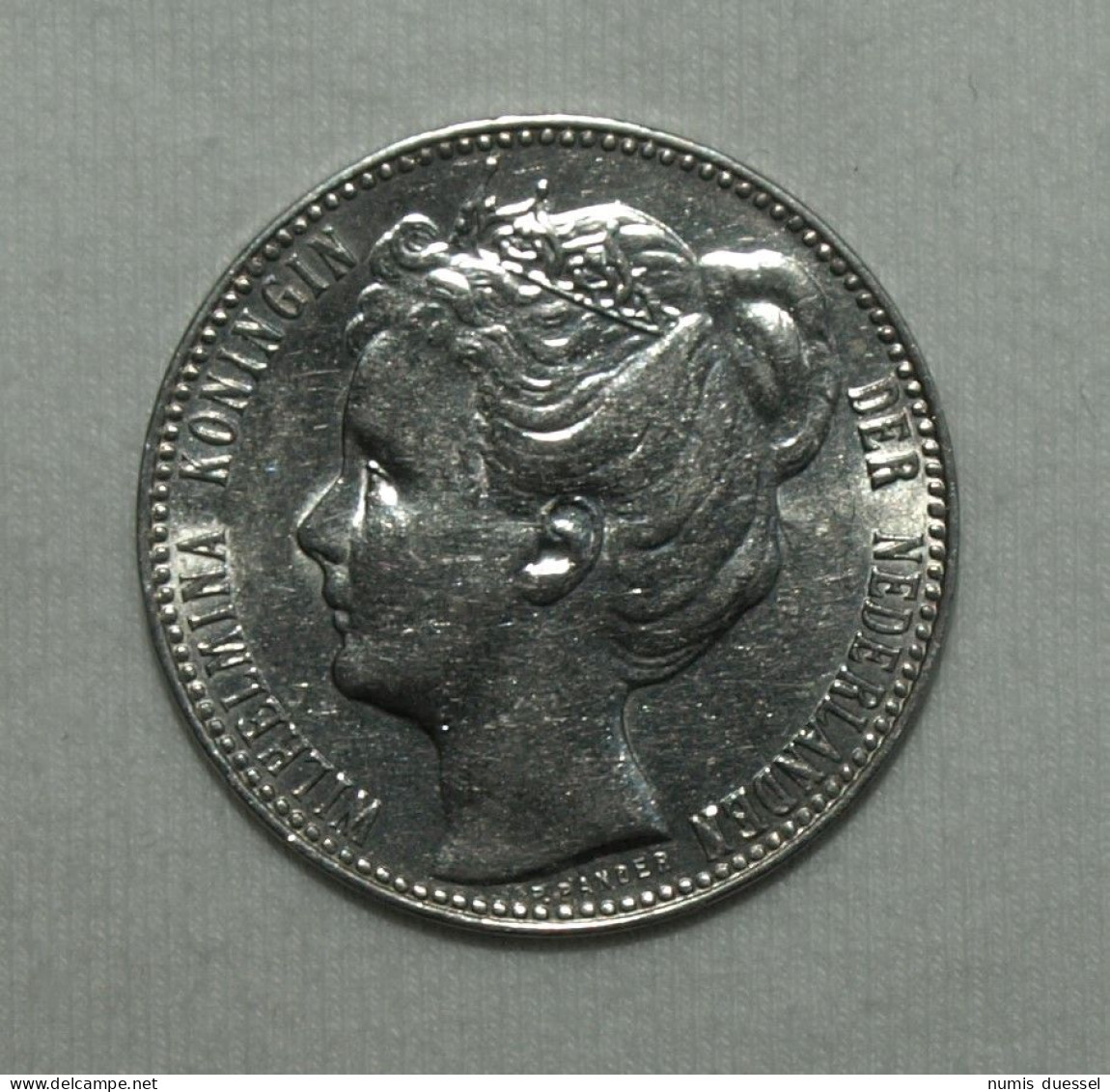 Silber/Silver Niederlande/Netherlands Wilhelmina, 1907, 1 Gulden VZ/XF - 1 Gulden