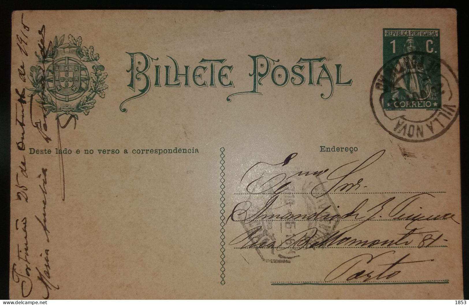 MARCOFILIA - TIPO CERES - VILA NOVA / DE PORTIMÂO - Postal Stationery