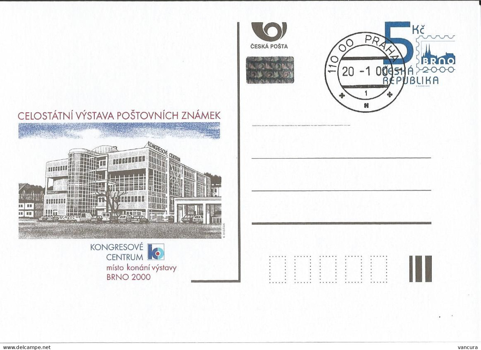 CDV 53 Czech Republic  Brno 2000 Stamp Exhibition Congress Centre 2000 - Ansichtskarten