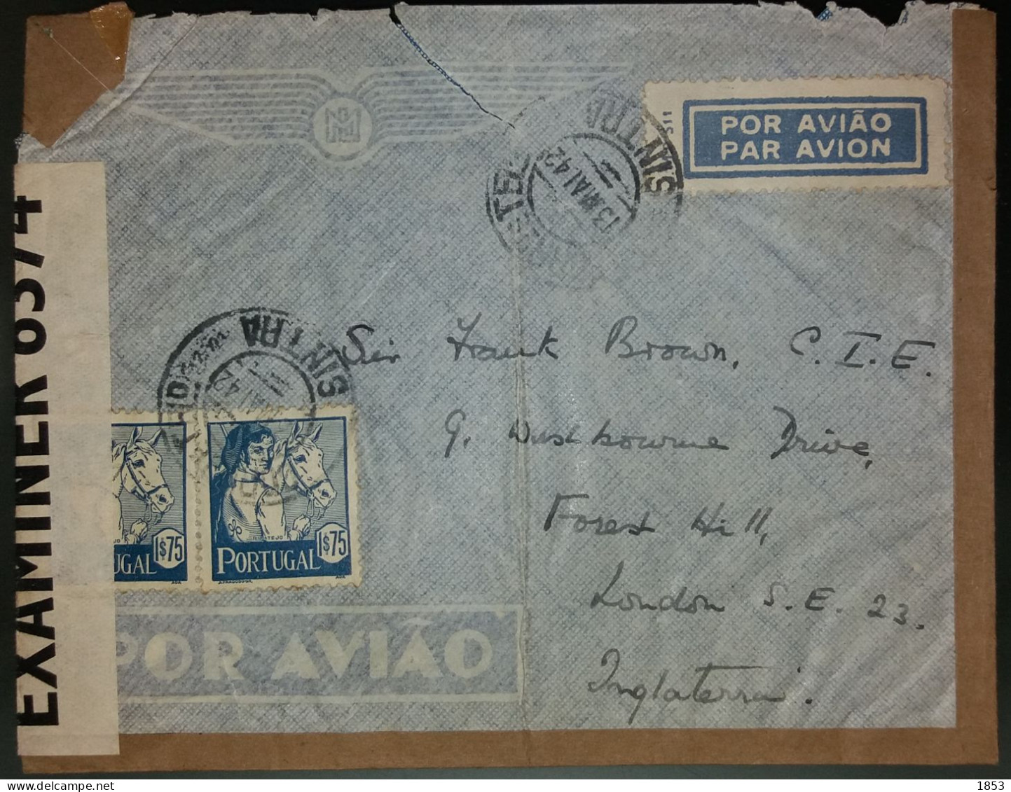 CORREIO AÉREO - WWII - CENSURAS - DESTINO A LONDRES - Storia Postale