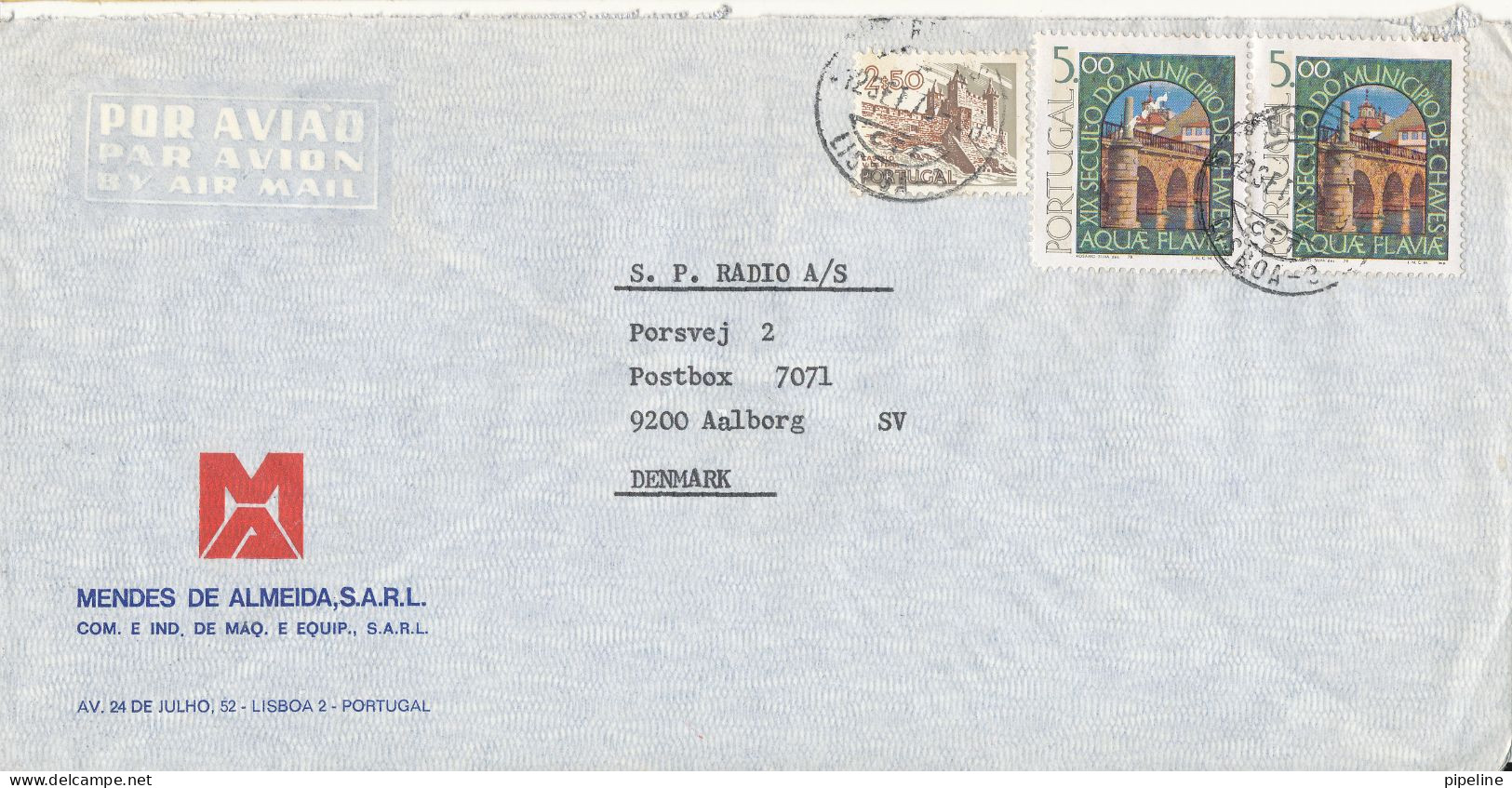 Portugal Air Mail Cover Sent To Denmark 12-9-1978 - Storia Postale