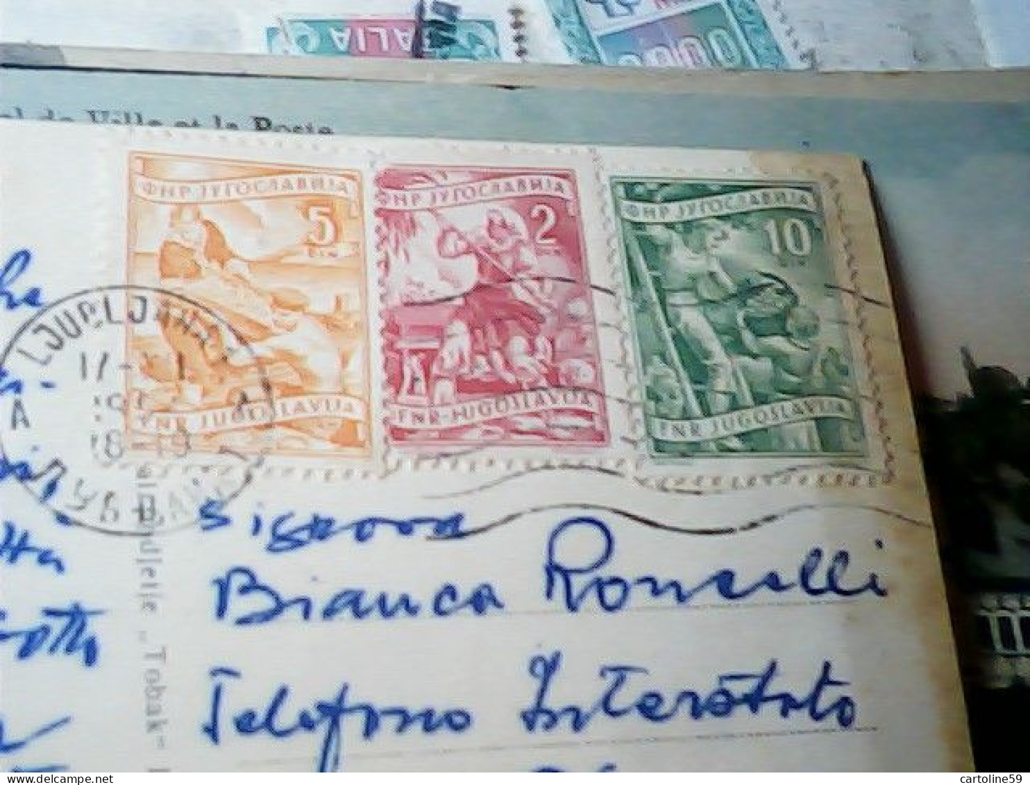 CROAZIA LJUBLJANA CARD  STAMP TIMBRE SELLO  5 + 2 + 10 DIN  FNR JUGOSLAVIJA  VB1952  JV5717 - Cartas & Documentos