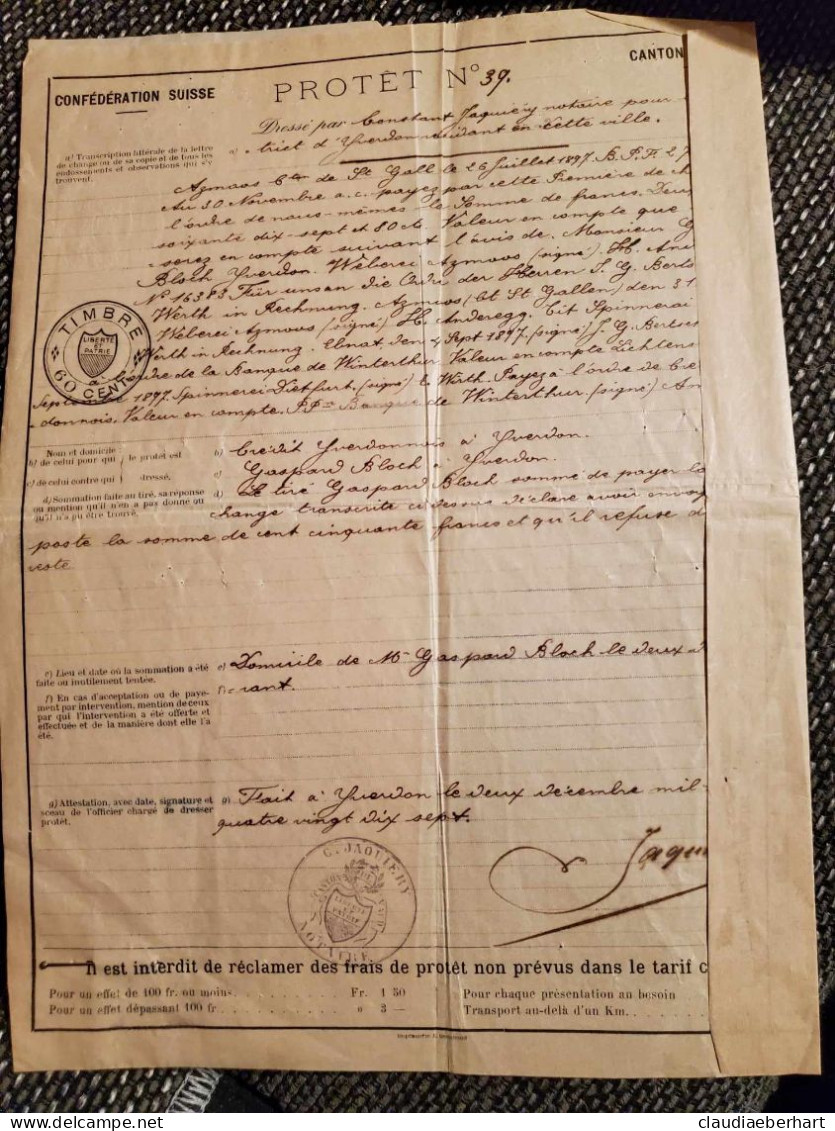 1897 Fisalmarke St.Gallen Und Vaduz - Cheques & Traverler's Cheques