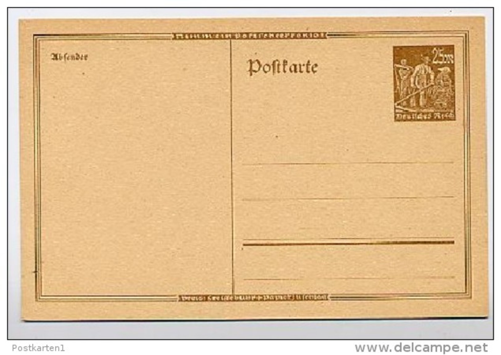 DR  P I  Postkarte Nicht Verausgabt  ** 1923 - Postkarten