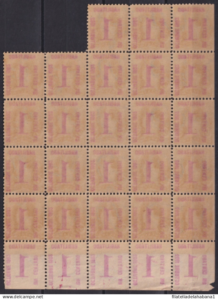 1902-163 CUBA REPUBLICA 1902 MNH 1c OVERPRINT FUENTE DE LA INDIA BLOCK 23.  - Unused Stamps