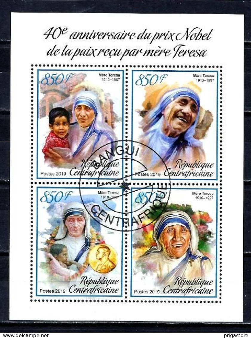 Célébrités Mère Teresa Centrafrique 2019 (12) Yvert N° 6089 à 6092 Oblitérés Used - Moeder Teresa