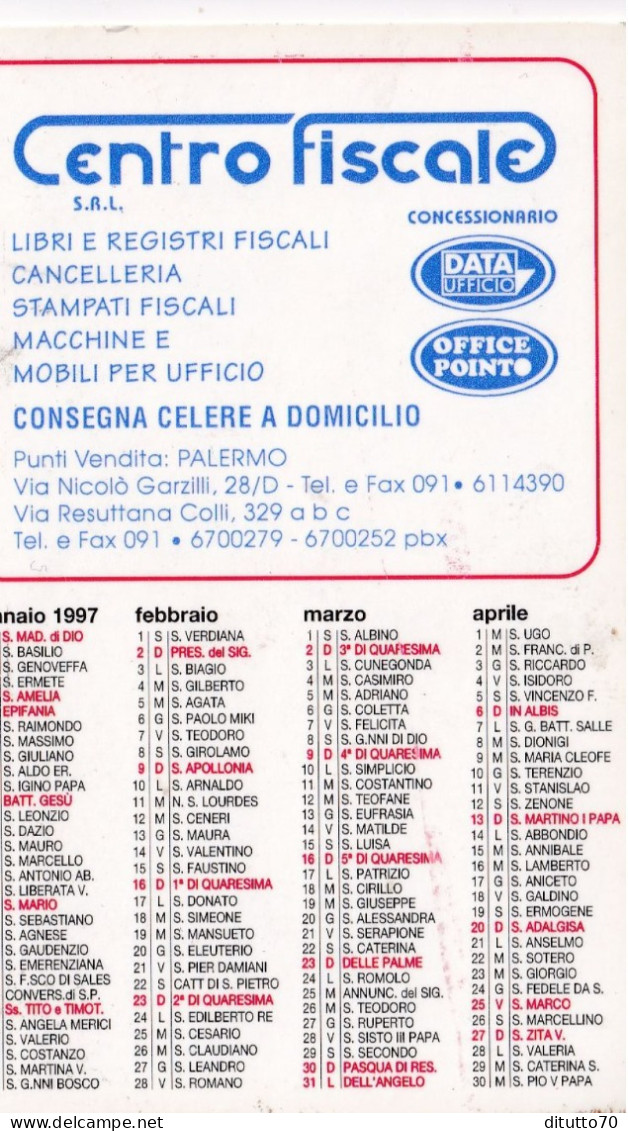 Calendarietto - Centro Fiscale - Palermo - Anno 1997 - Tamaño Pequeño : 1961-70