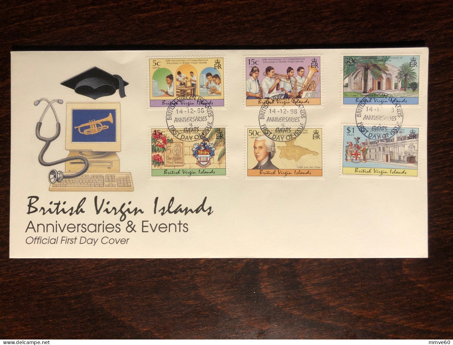 VIRGIN ISLANDS FDC COVER 1998 YEAR MEDICAL HEALTH MEDICINE STAMPS - Britse Maagdeneilanden