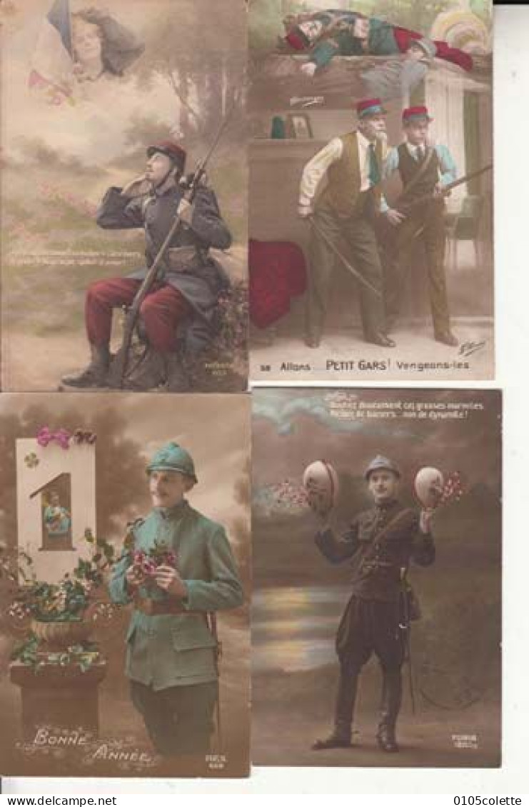 4 Cartes ,Militaria  - PRIX FIXE - ( Cd065) - Sammlungen & Sammellose