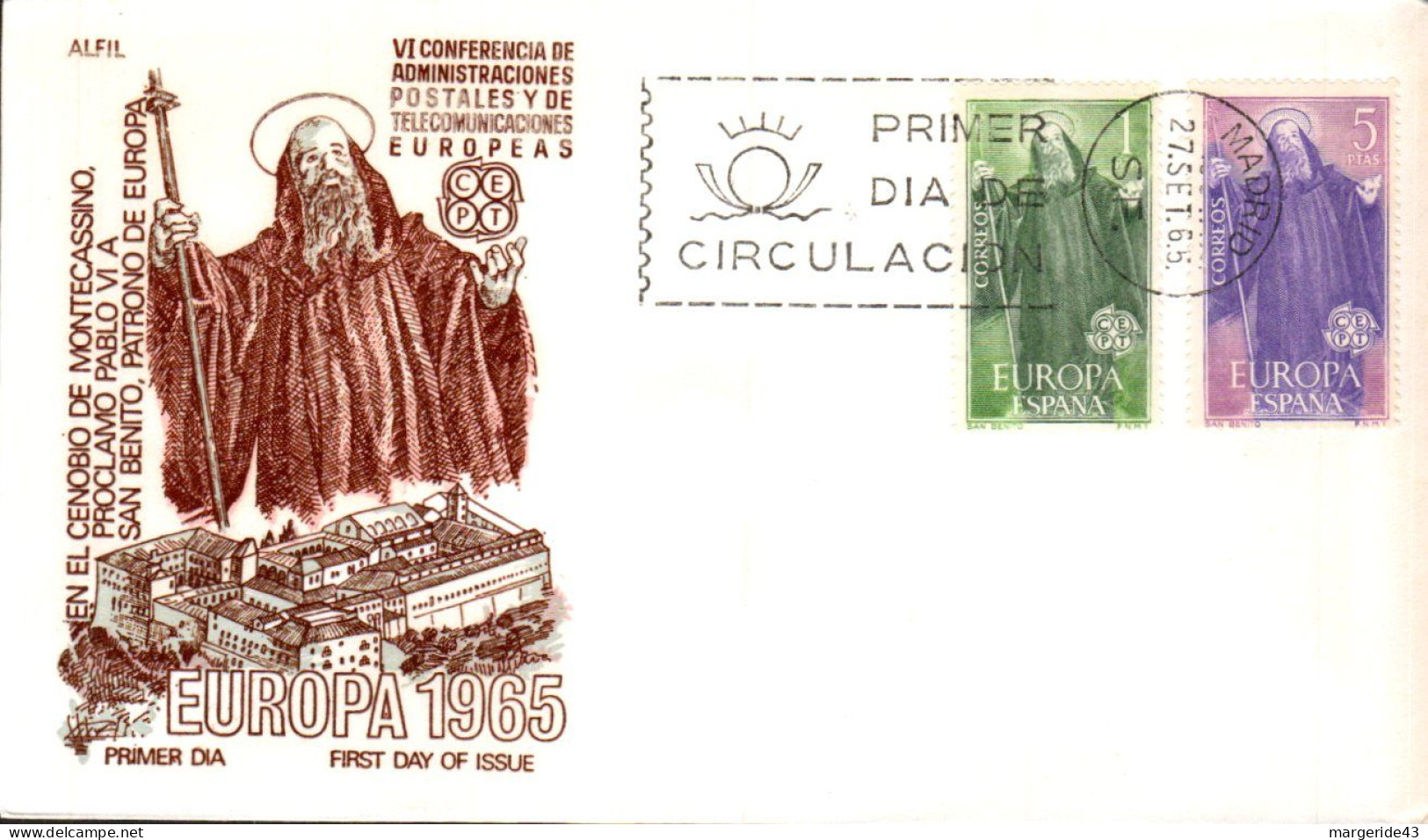 EUROPA 1965 ESPAGNE FDC - 1965