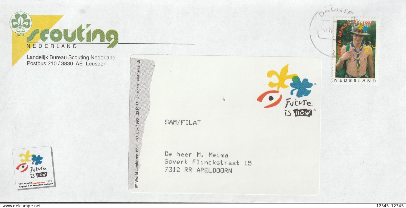 Nederland 1995, Scouting Netherland Leusden (letter Pasted On Background) - Covers & Documents