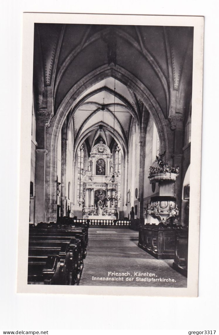 E5888) FRIESACH - Kärnten - S/W FOTO AK - Innenansicht Der Stadtpfarrkirche 1936 - Friesach