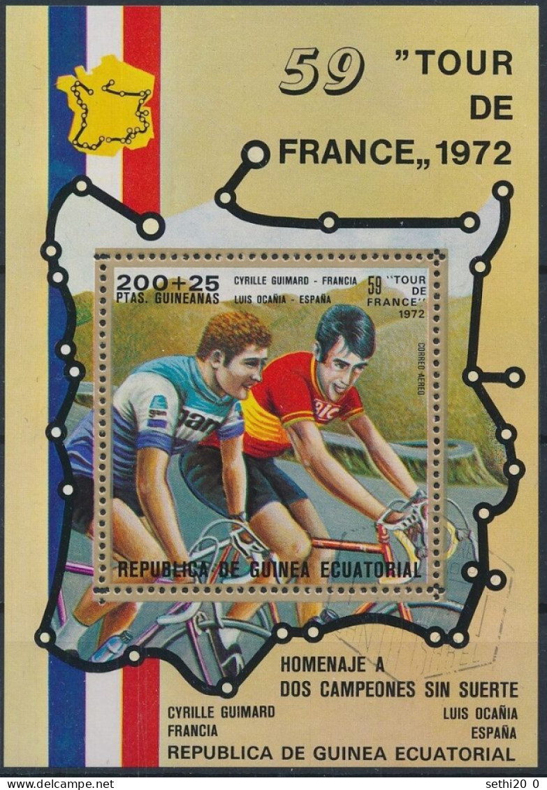 Guinée Equatoriale 1972  Bicycle Cyclisme Boxe Tour De France MNH - Baseball