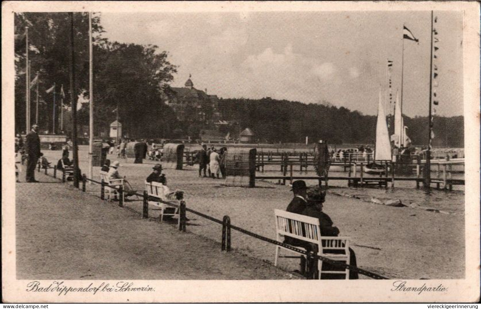 ! Alte Ansichtskarte Schwerin Zippendorf, Strandpartie - Schwerin