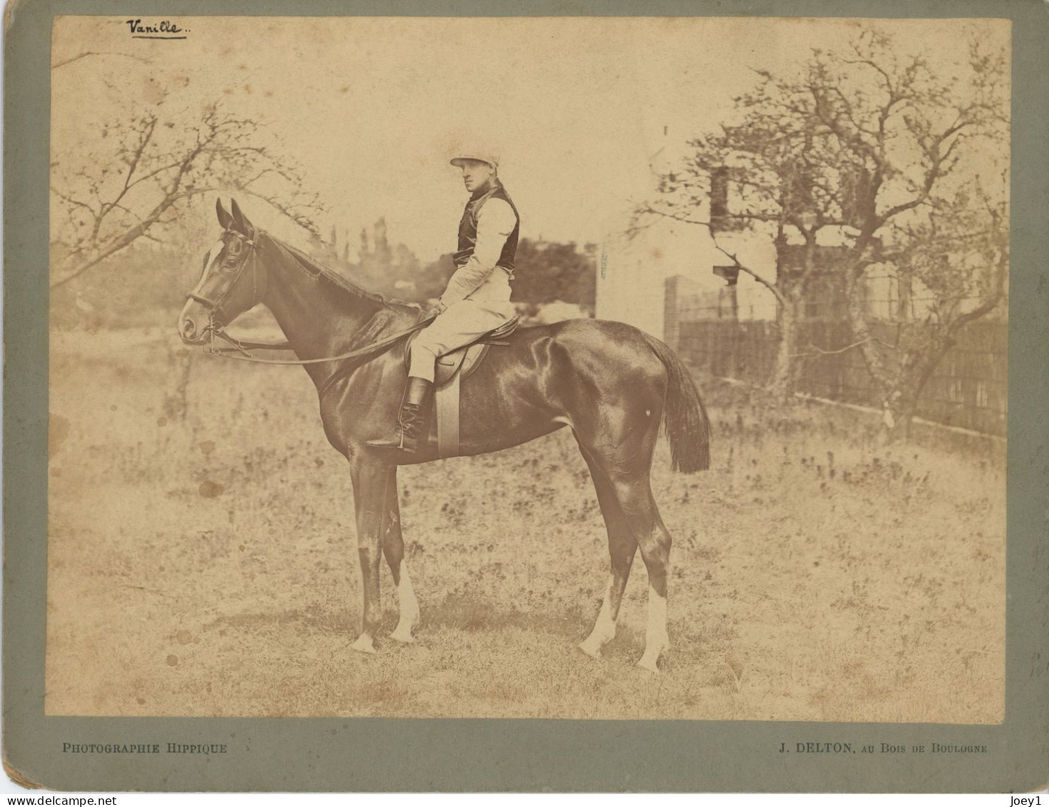 Photo De Jean Delton D Hippisme Au Bois De Boulogne, Photo Albuminée Du 19 ème Siècle - Sports