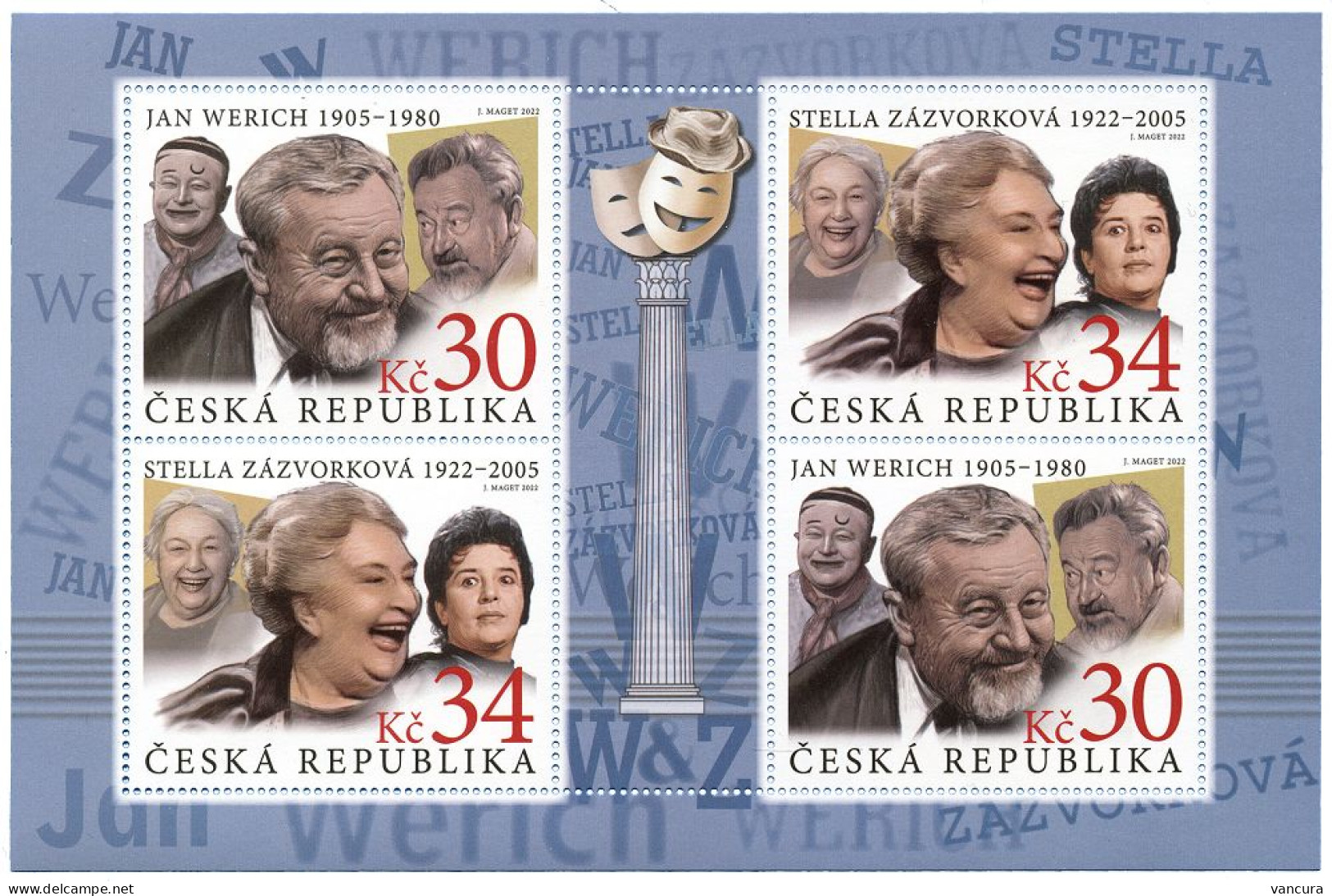 **A 1158 -9 Czech Republic Famous Czech Actors 2022 - Ungebraucht