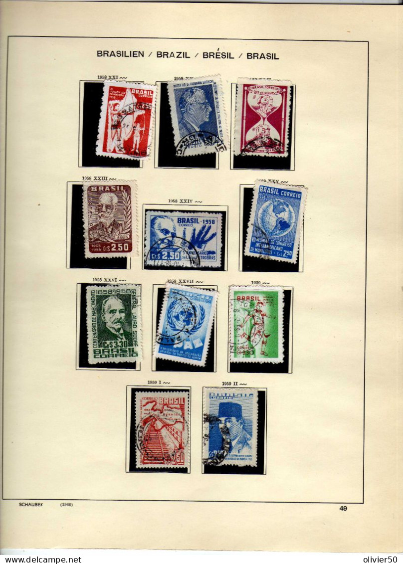 Bresil - (1957-58) - Celebrites - Evenements - 3 Pages - 32  Val. - Used Stamps