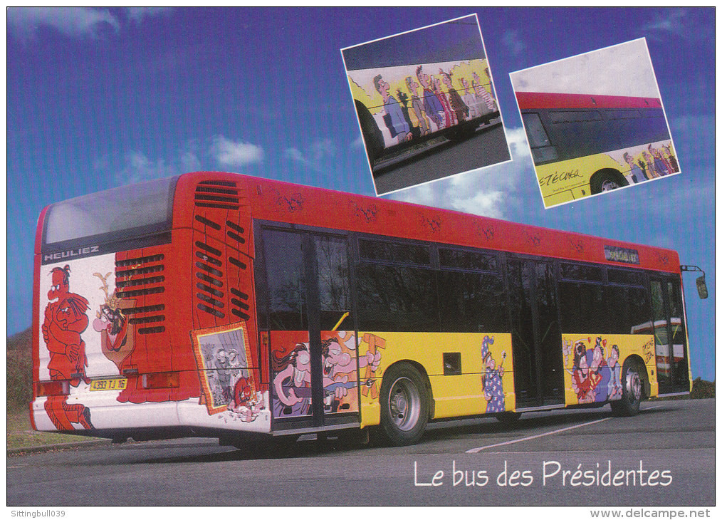 Claire Bretécher. Florence Cestac. RARE Carte Postale Le Bus Des Présidentes. STGA. 2002. Atelier Graphique Angoulême. # - Postkaarten