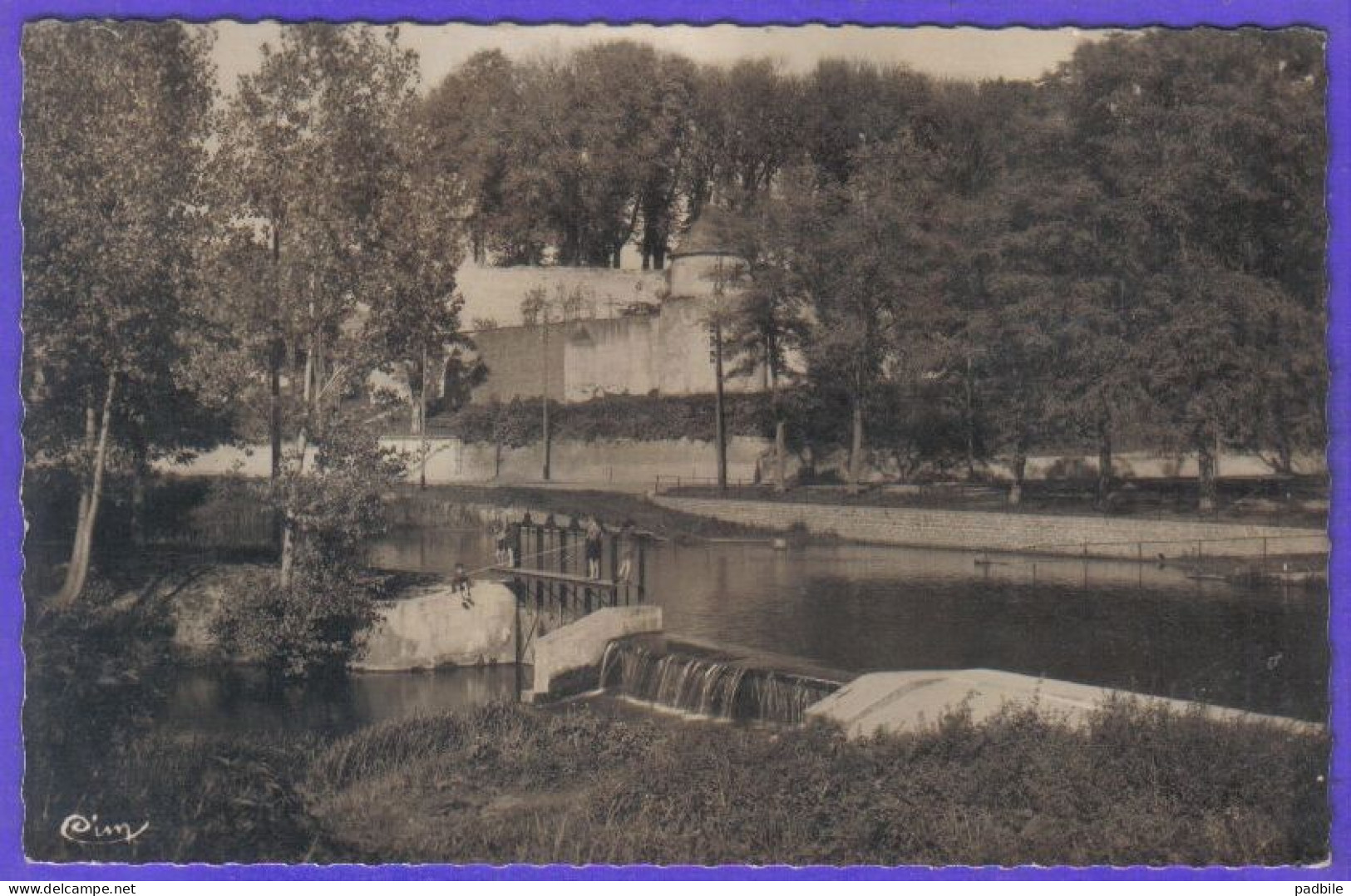 Carte Postale 18. Dun-sur-Auron  L'Abreuvoir  Jeunes Garçons Qui Pêche Très Beau Plan - Dun-sur-Auron