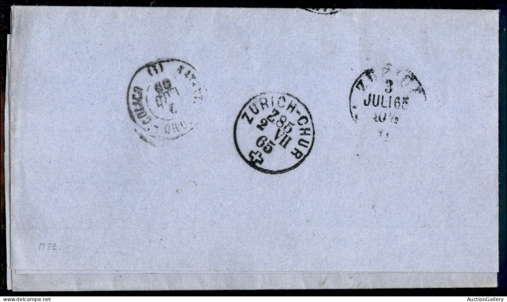 Regno - Vittorio Emanuele II - Lettera Affrancata Con 2 Cent (L15) + 1 Cent (L14) Da Milano Per Zurigo Del 1 Lug. 65 - V - Autres & Non Classés