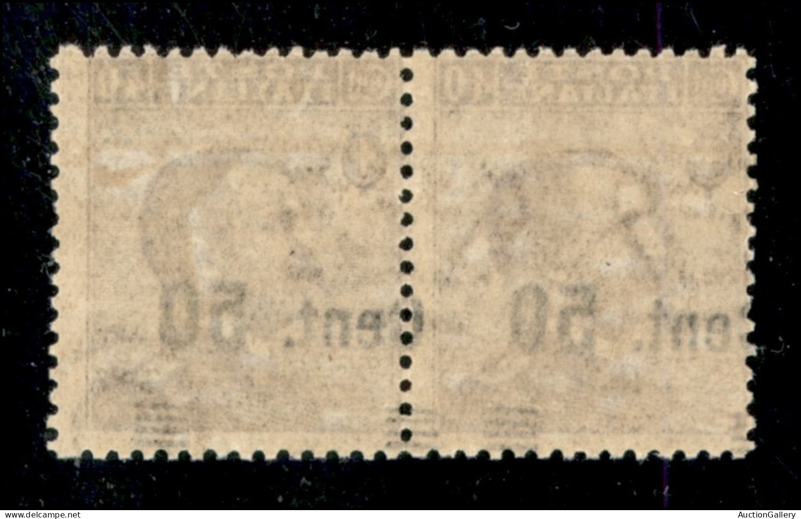 Regno - Vittorio Emanuele III - 1923 - 50 Cent Su 40 (139e/qi) - Coppia Con Soprastampe A Cavallo E Sbarrette In Basso - - Other & Unclassified