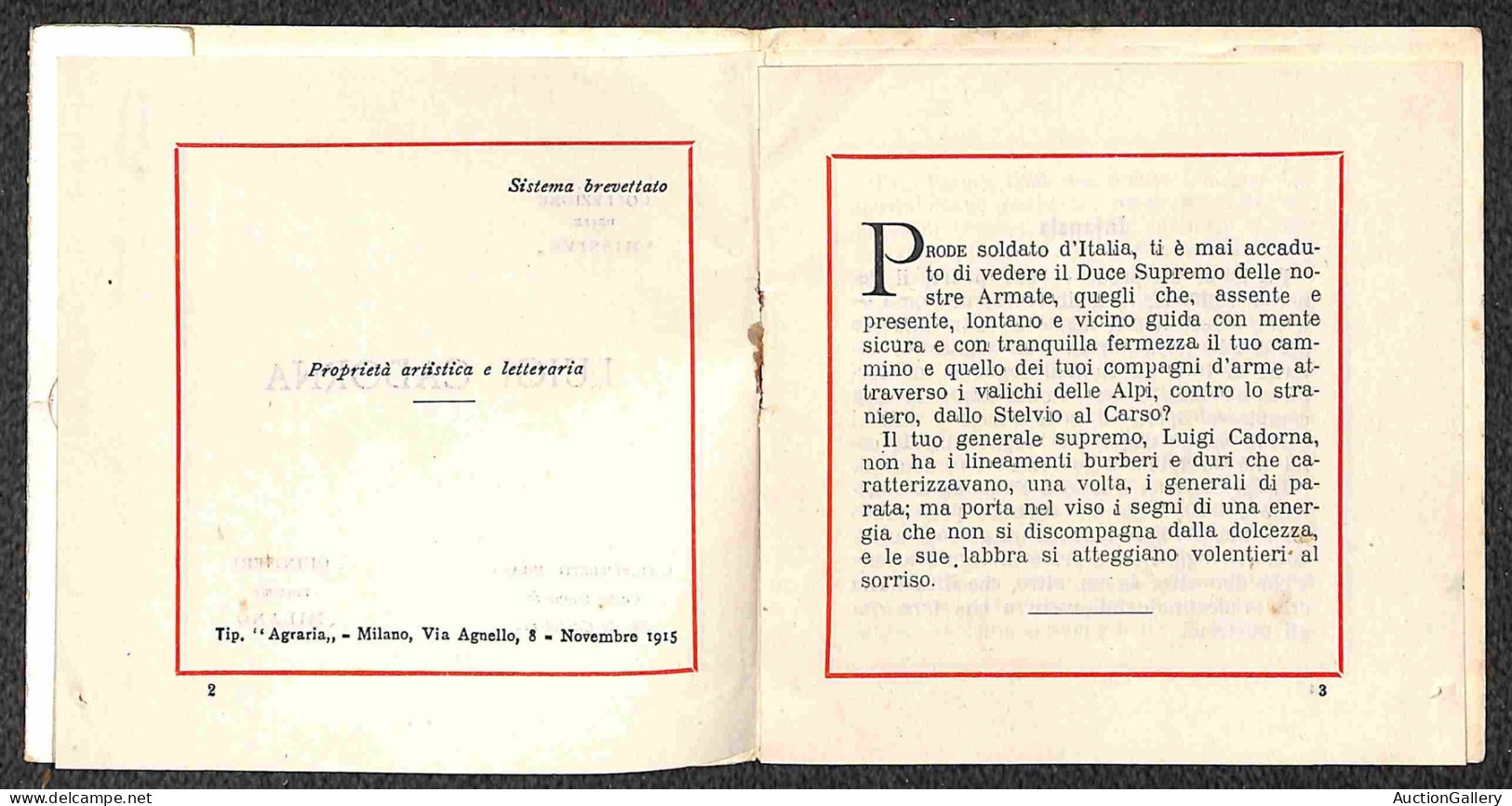 Colonie - Egeo - Rodi - Libretto "Missive Riguardante La Vita E La Carriera Del Gen. Cadorna Spedito Da Rodi 21.6.17 E A - Autres & Non Classés