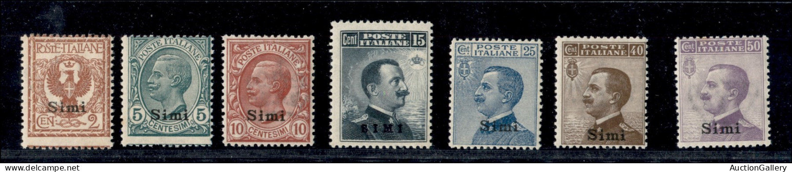 Colonie - Egeo - Simi - 1912 - Soprastampati (1/7) - Serie Completa - Gomma Integra - Autres & Non Classés