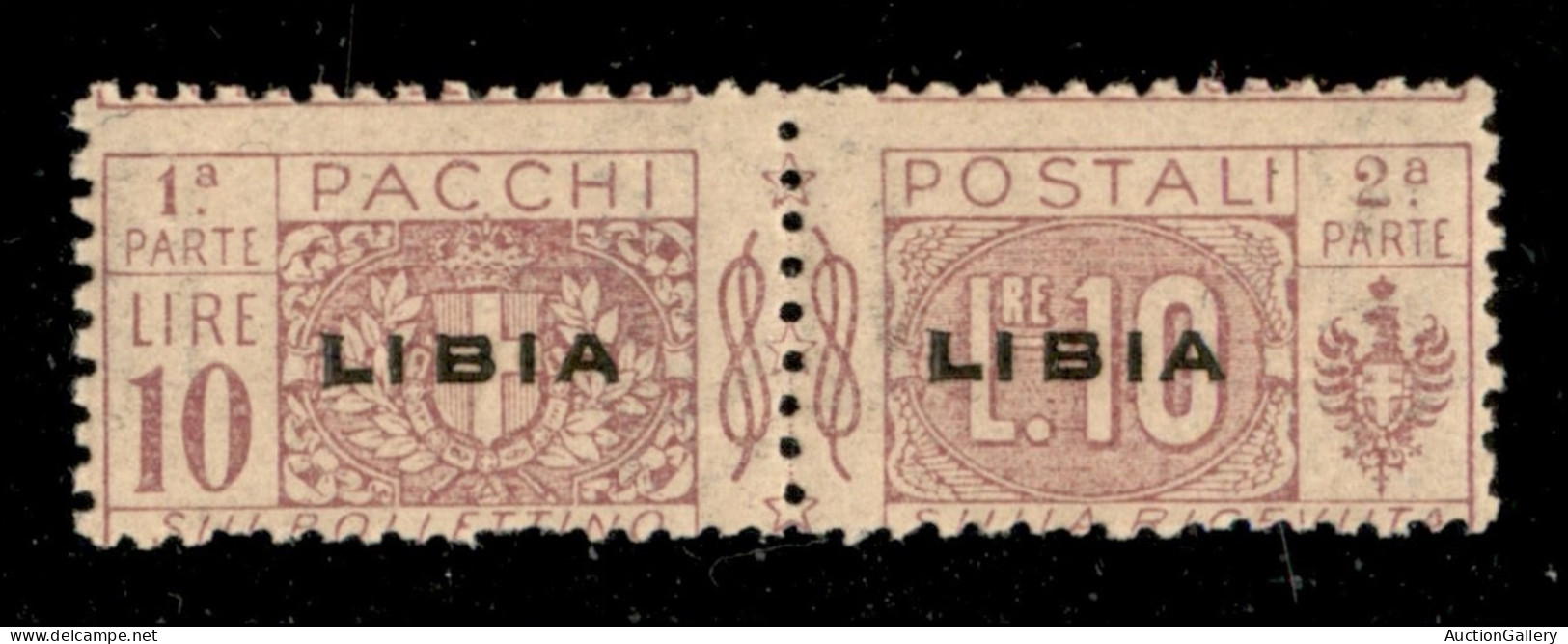 Colonie - Libia - 1924 - 10 Lire Pacchi (10f) Con Soprastampa Al Centro - Gomma Integra - Autres & Non Classés