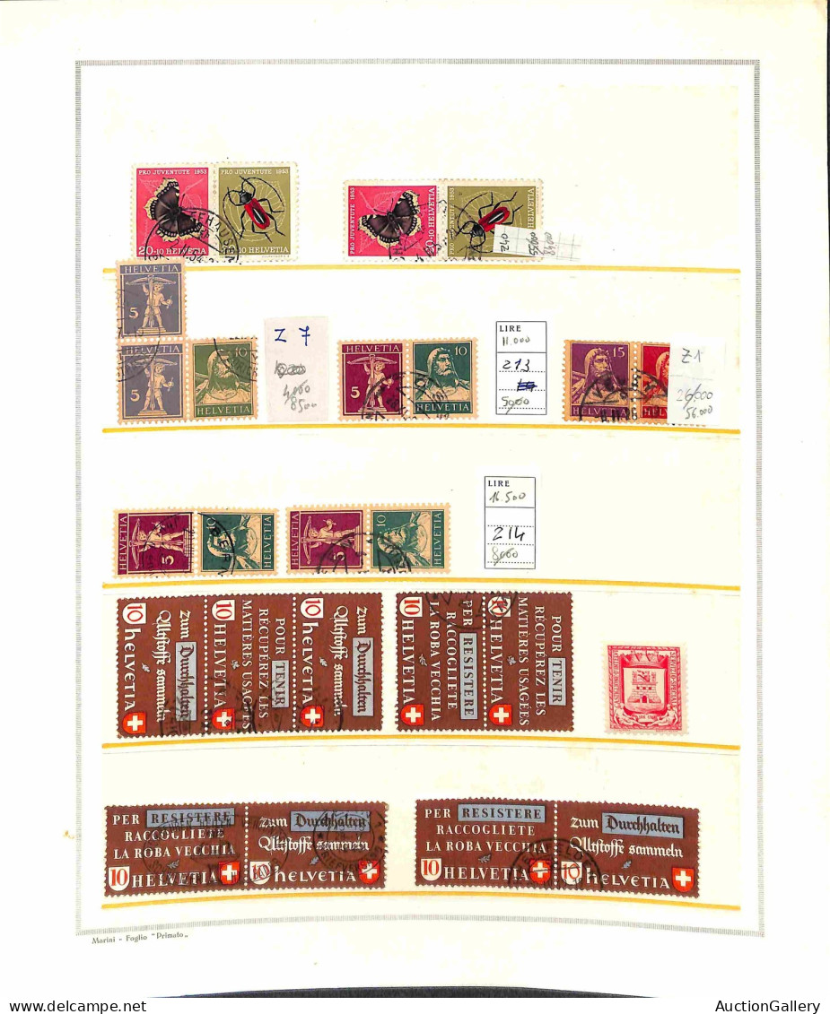 Lotti E Collezioni - Europa E Oltremare - SVIZZERA - 1918/1980 - Tete Beche - Insieme Di Valori Nuovi E Usati Del Period - Other & Unclassified