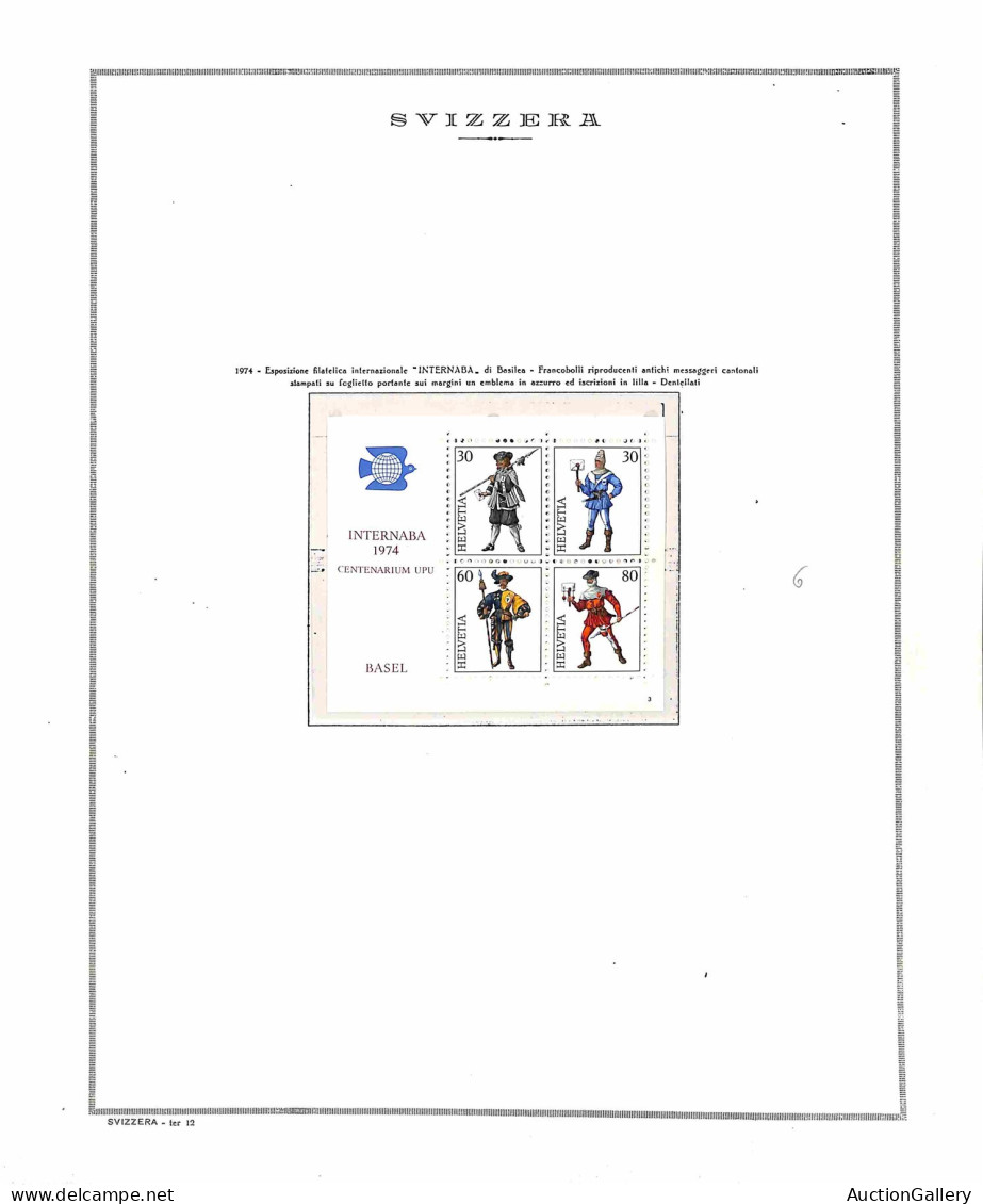 Lotti E Collezioni - Europa E Oltremare - SVIZZERA . 1936/1974 - Collezione Di 18 Foglietti Del Periodo Montati In Fogli - Autres & Non Classés