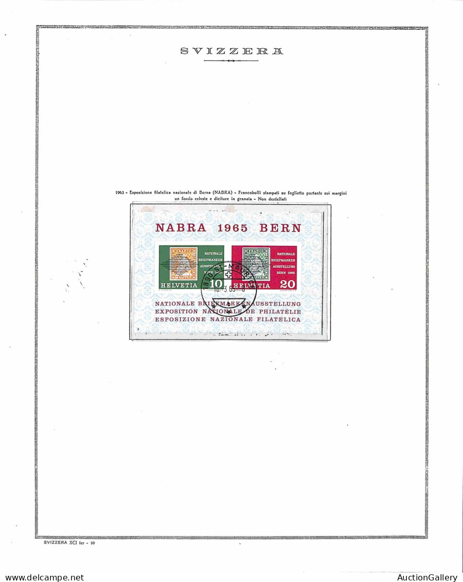 Lotti e Collezioni - Europa e Oltremare - SVIZZERA - 1936/1974 - Collezione di 15 foglietti del periodo montati in fogli