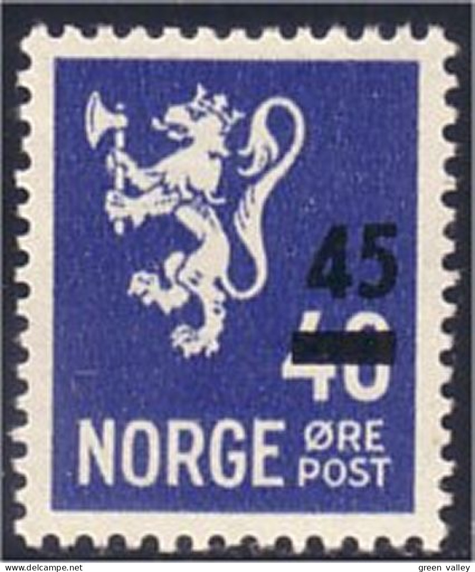 690 Norway 45 Ore Surcharge 40 Ore VLH * Neuf Tres Legere (NOR-56) - Oblitérés