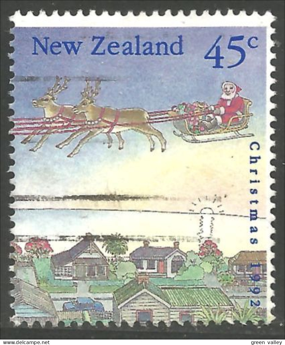 706 New Zealand Christmas Père Noel Santa Claus Traineau Sleigh Sled Renne Reindeer (NZ-167a) - Gebruikt