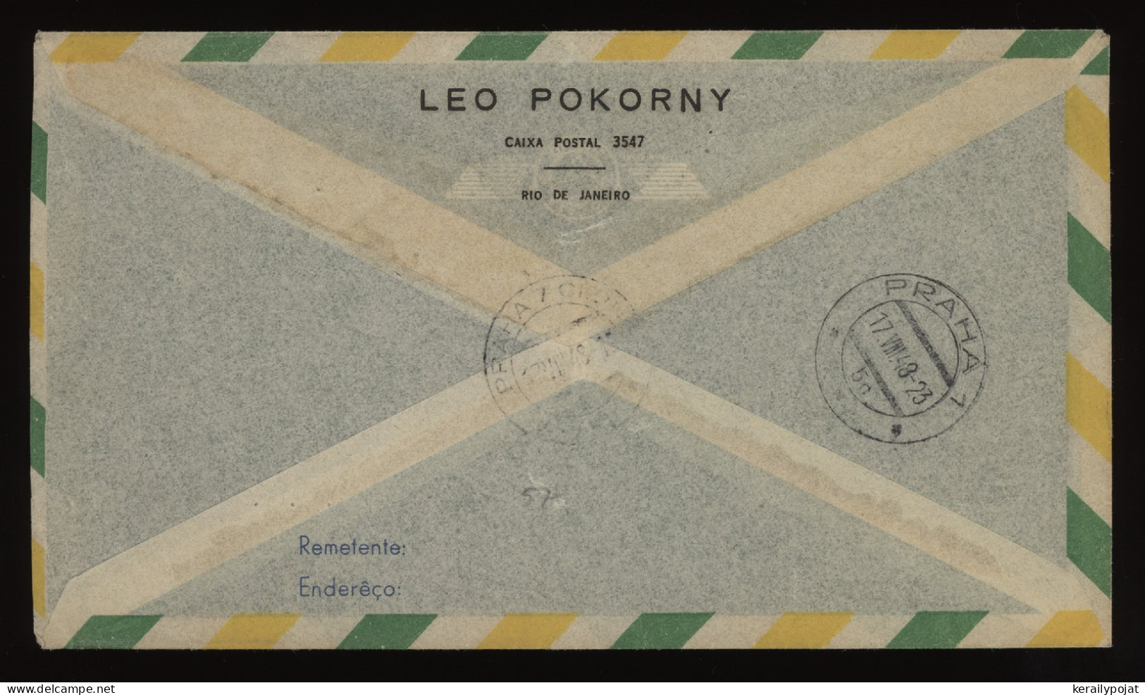 Brazil 1948 Air Mail Cover To Czechoslovakia__(12491) - Poste Aérienne