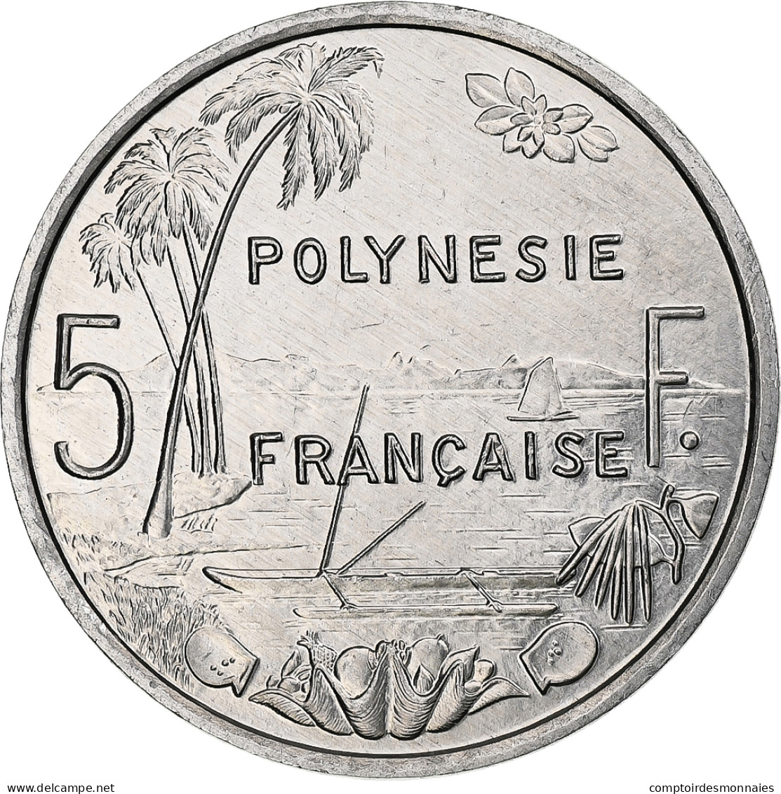 Polynésie française, 5 Francs, 1994, Paris, I.E.O.M., Aluminium, SPL, KM:12