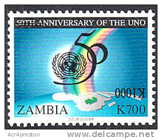 Zm0939a Zambia 2004, SG939a, INVERTED K1,000 Surcharge On K700 UNO - Zambia (1965-...)