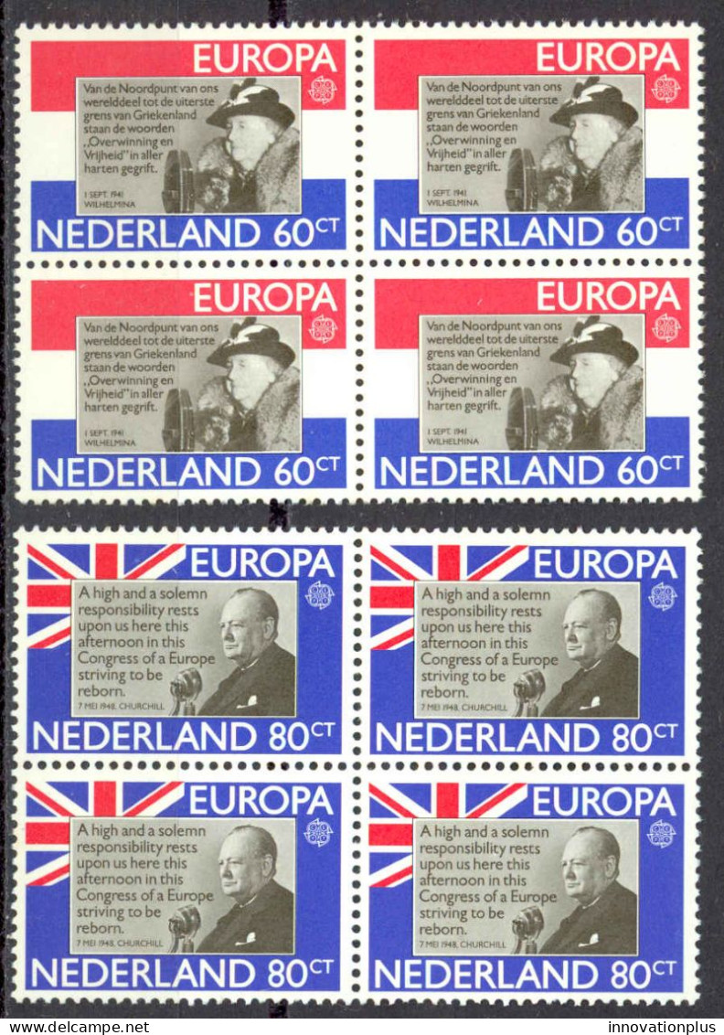 Netherlands Sc# 605-606 MNH Block/4 1980 Europa - Unused Stamps