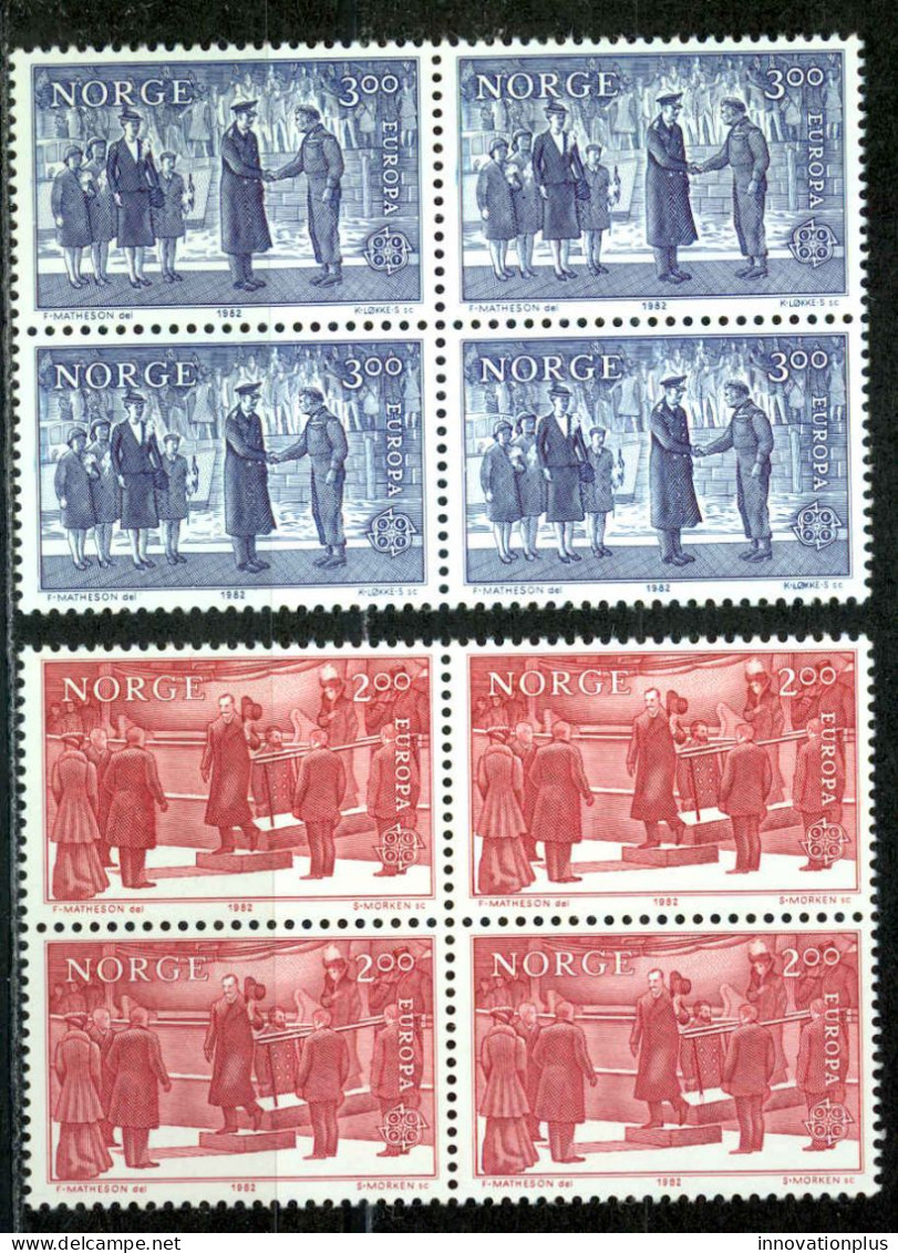 Norway Sc# 805-806 MNH Block/4 1982 Europa - Neufs