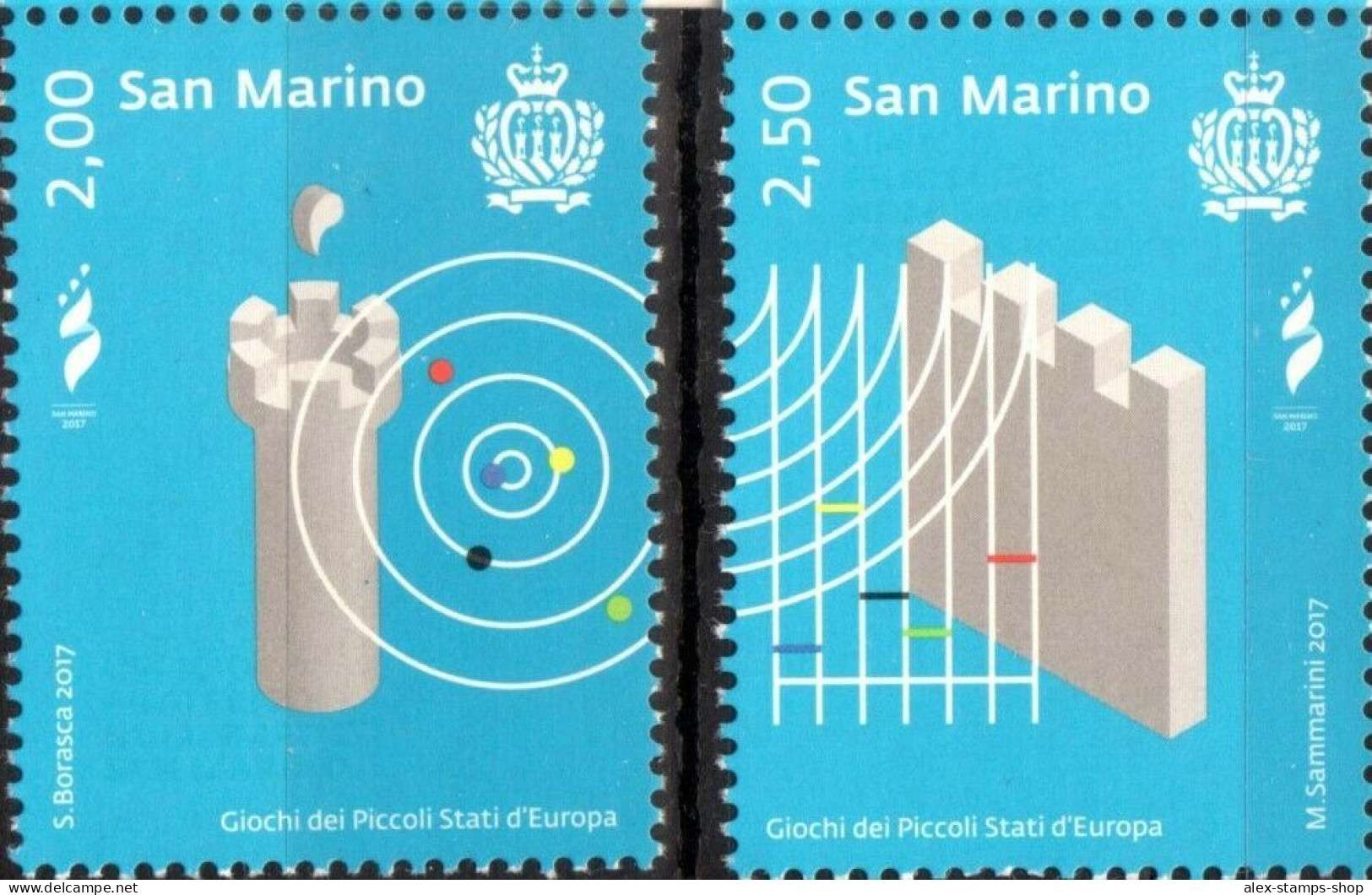 SAN MARINO 2017 GIOCHI DEI PICCOLI STATI D'EUROPA Serie 2 Valori - New Set - Unused Stamps