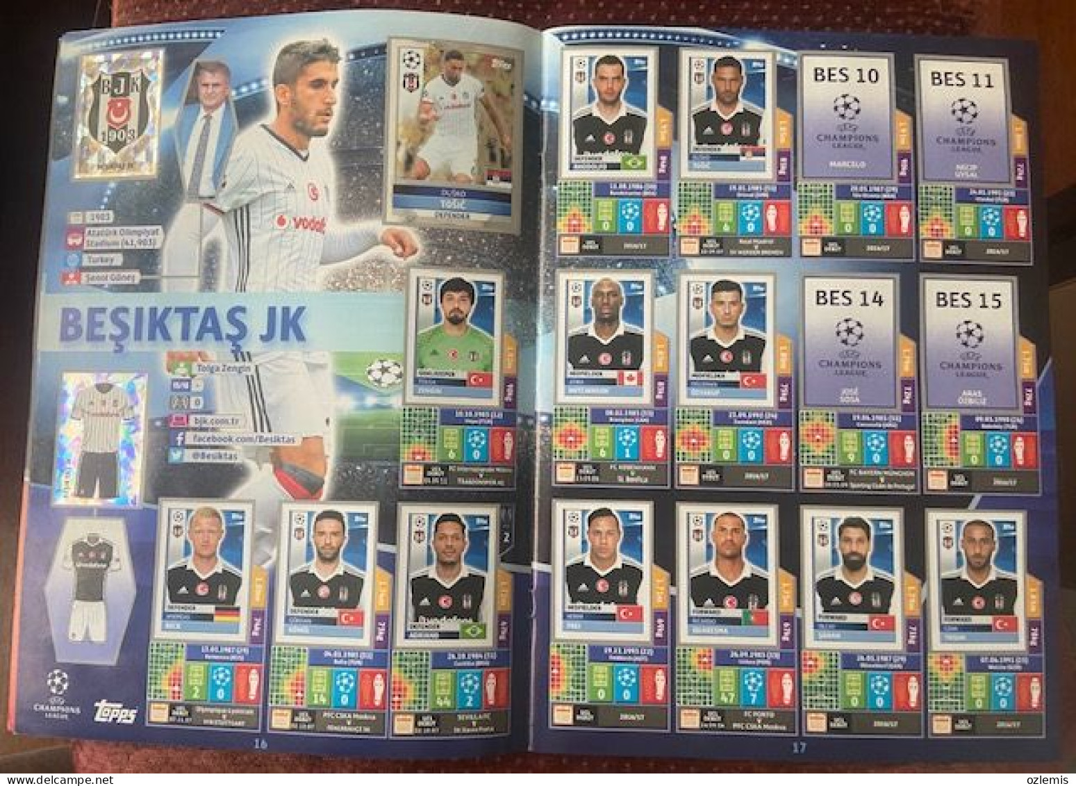 2016/17, TOPPS ,CHAMPIONS LEAGUE ,STICKER -ALBUM